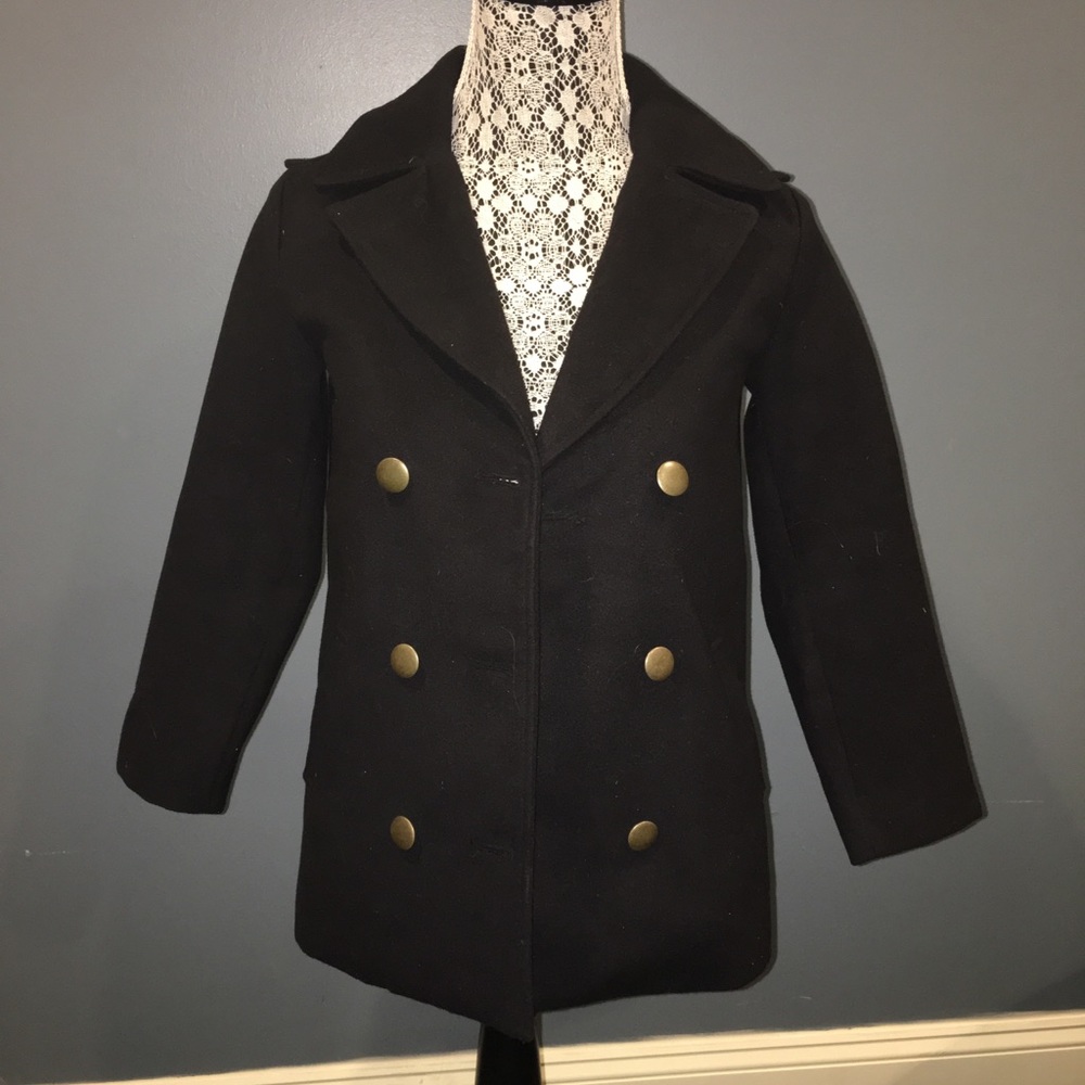 Girls Black Pea Coat